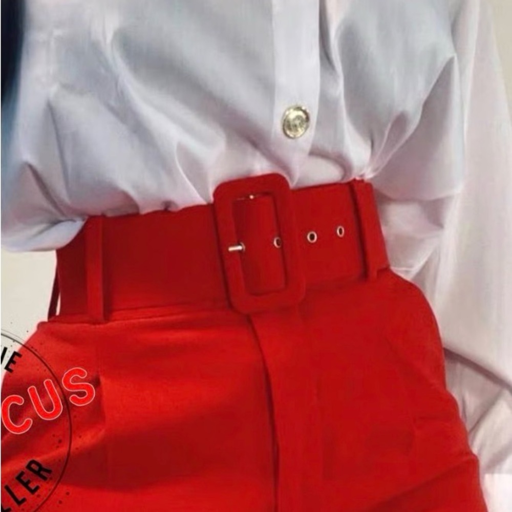 Zara Red High-Waisted Jeans
